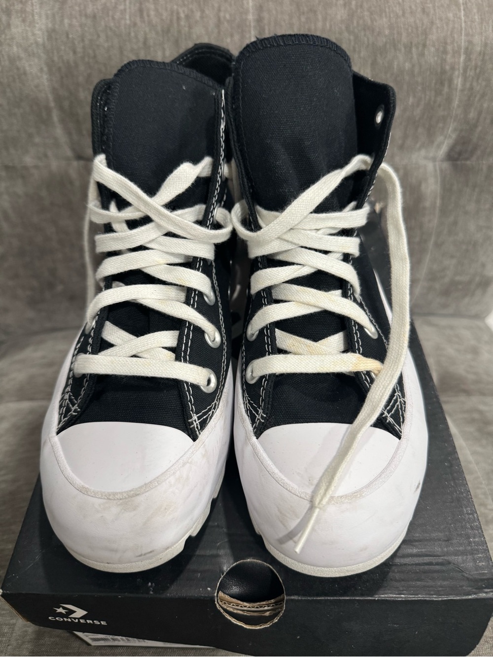 Converse Platform High-Top Sneakers in Black and White